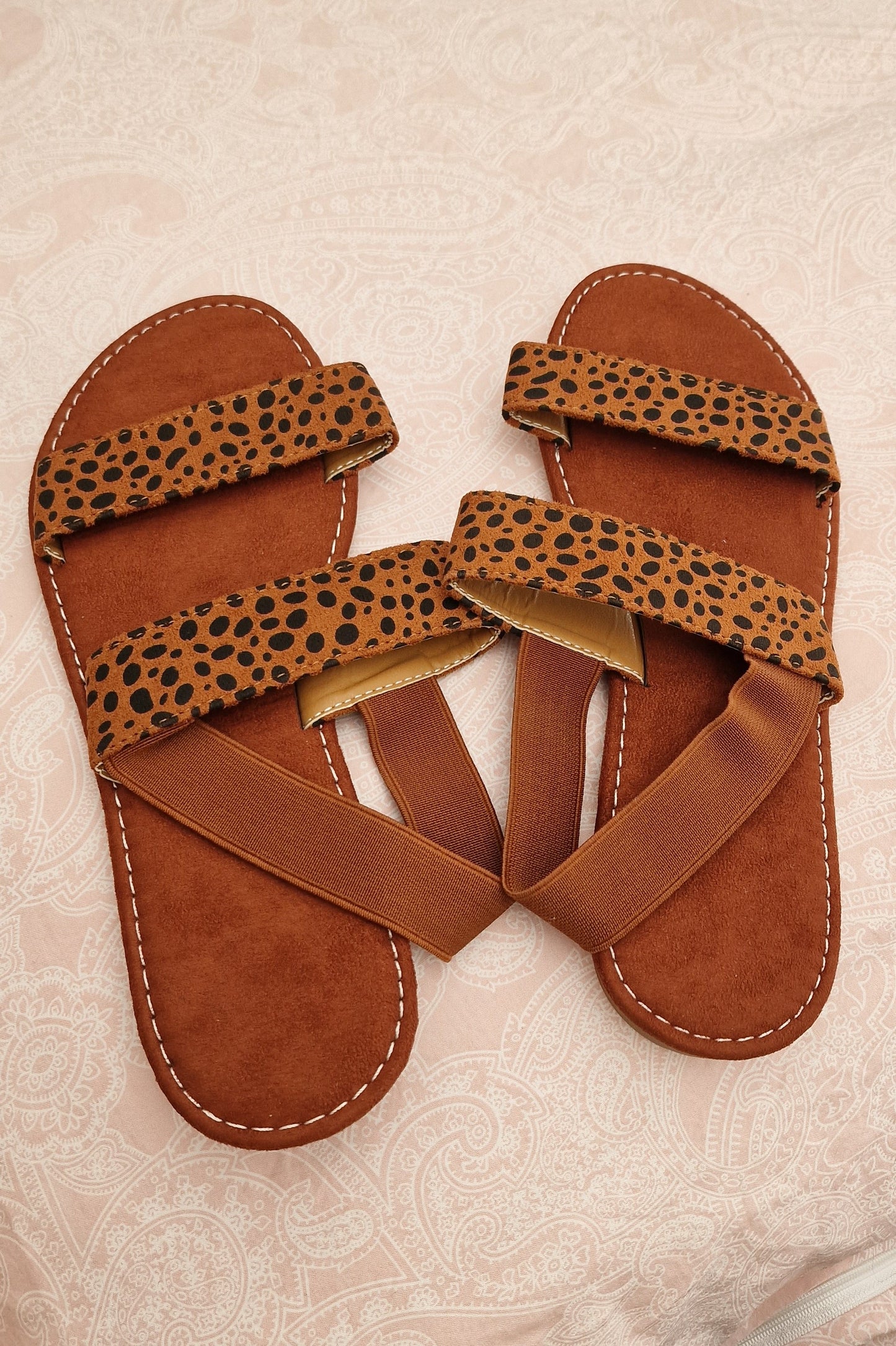 Women's Leopard Print Flat Sandals