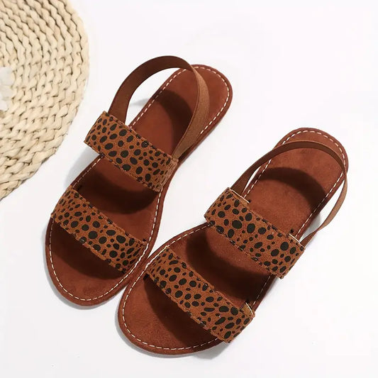 Women's Leopard Print Flat Sandals