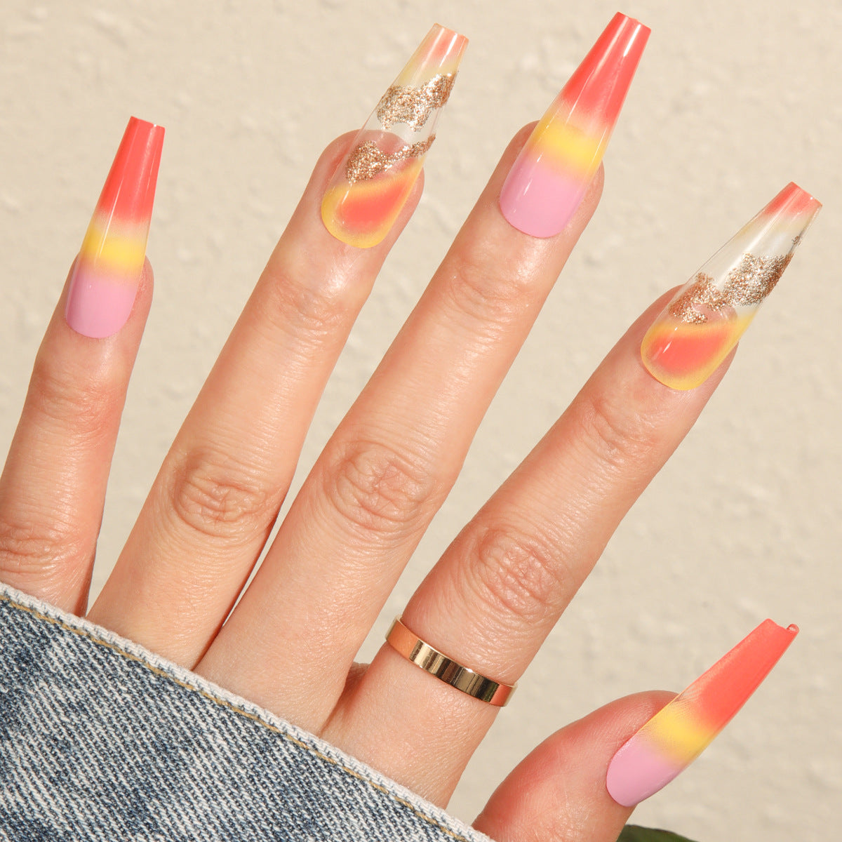 Rainbow-Hued Gradient Nail Decals