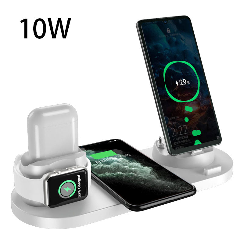 This Wireless Fast Charger is compatible with iPhone, Airpods, and Apple Smartwatch models