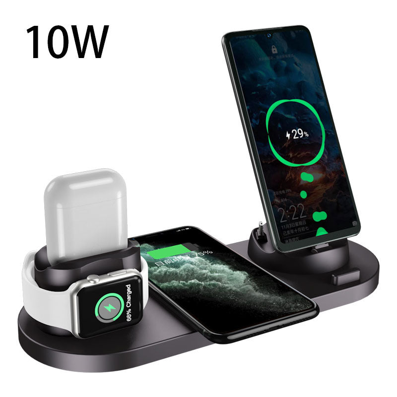 This Wireless Fast Charger is compatible with iPhone, Airpods, and Apple Smartwatch models