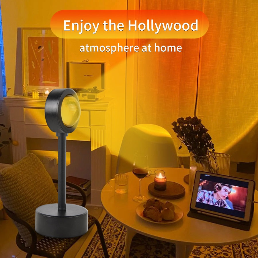 Our Sunset Lamp (USB) features the latest in USB technology and provides a calming, sophisticated atmosphere