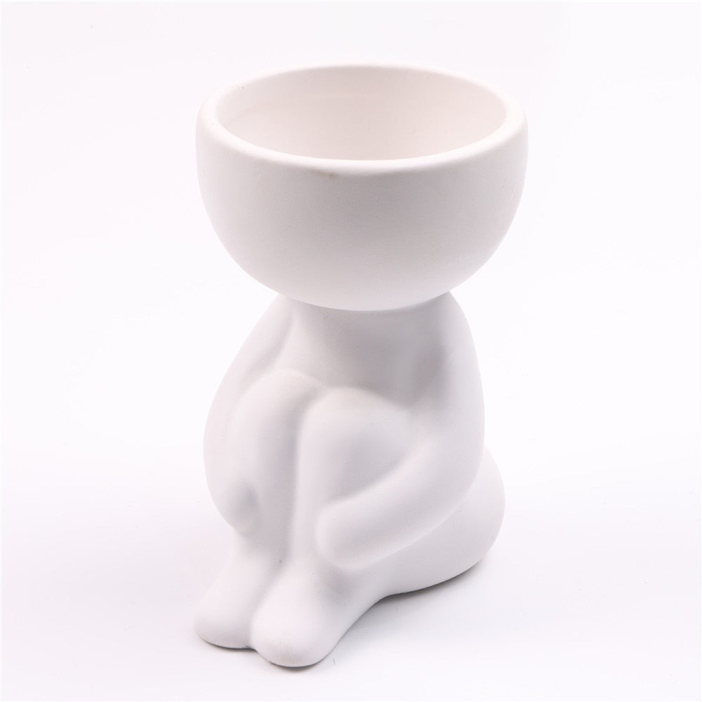 Humanoid Ceramic Flower Pot - Creative