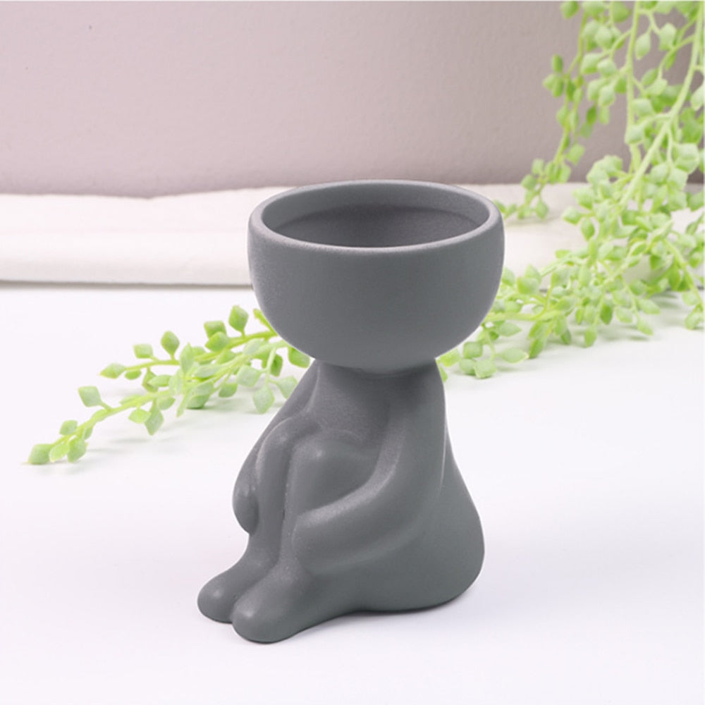 Humanoid Ceramic Flower Pot - Creative