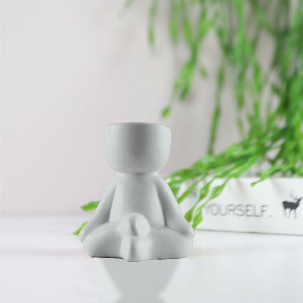 Humanoid Ceramic Flower Pot - Creative