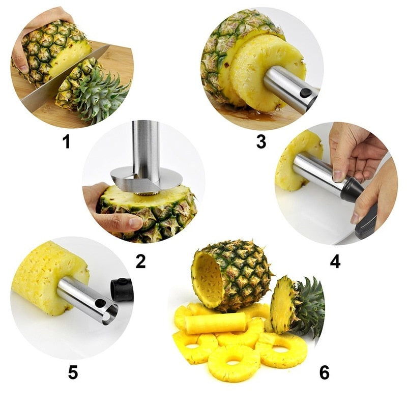 This Pineapple Slicer Peeler Cutter is a must-have kitchen tool that boasts precise, efficient results. It quickly and easily slices, peels, and cores pineapple, saving time and energy